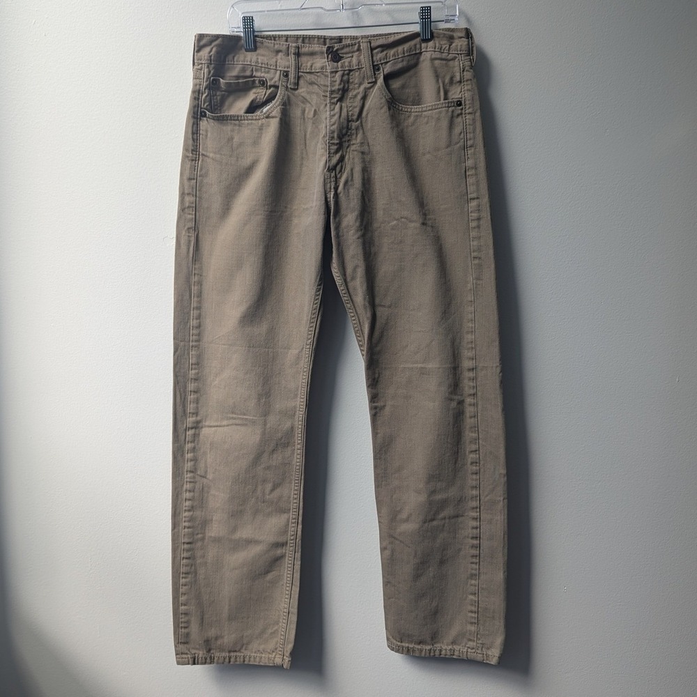 Levi's 505 Regular Fit Pants Tan Khaki Straight Leg W33 L32 Minimalist Utility